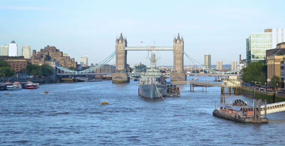 Tower Bridge drawbridge london thames HMS Belfast