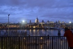 view london dusk sunset millenium bridge tate skyline