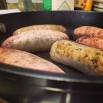 irish sausages, sausage cooking, thick sausages